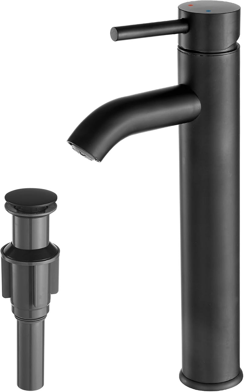 VOTON Vessel Sink Faucet Chrome Modern Tall Bathroom Faucets Single Handle One Hole Rv Vanity Lavatory Bathroom Sink Faucet - Image 1